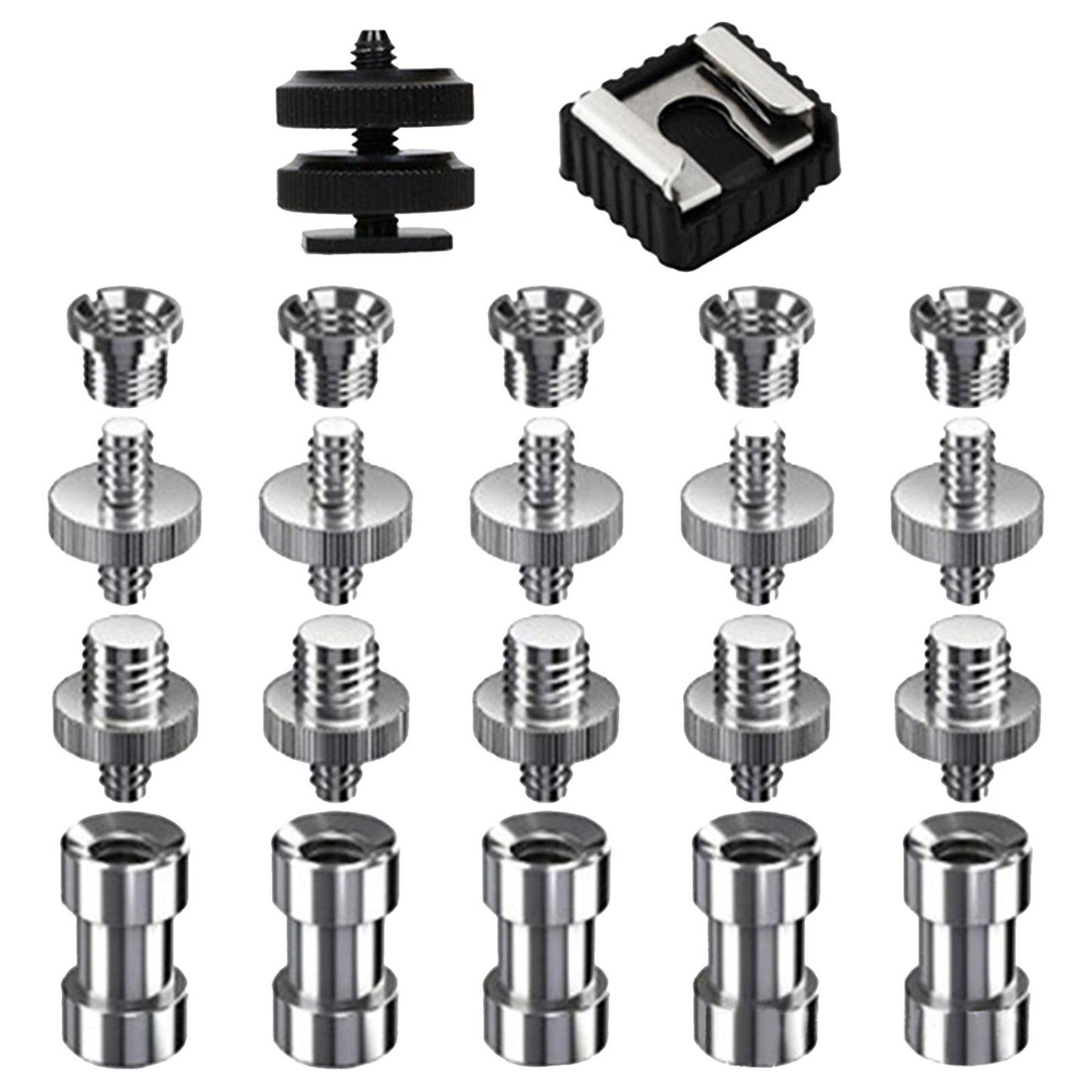 22 Pieces Camera Mount Screw Kit 1/4 inch and 3/8 inch for Ballhead Camera