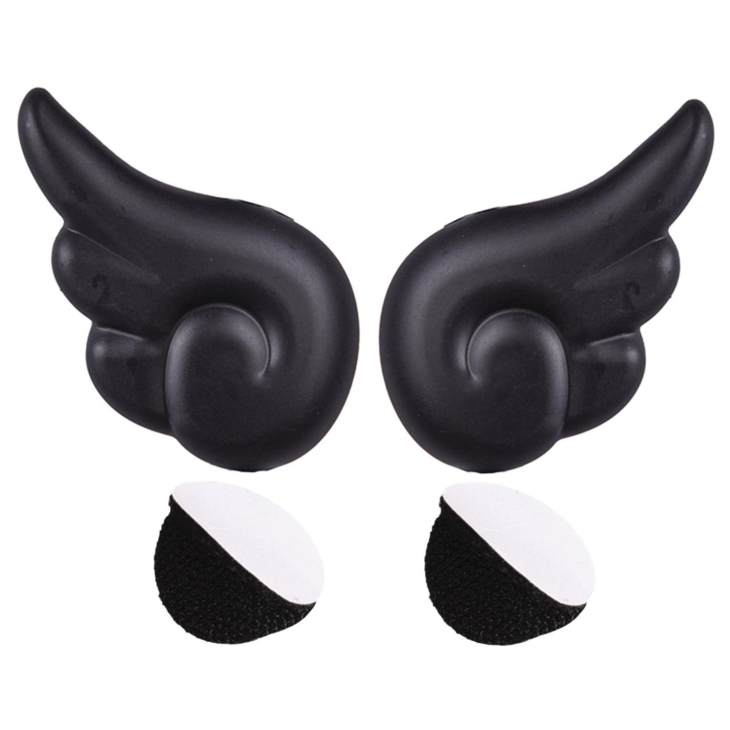 2Pcs Motorcycle Helmet Angel Wing Attachment Fits for Snowboarding Helmet Black