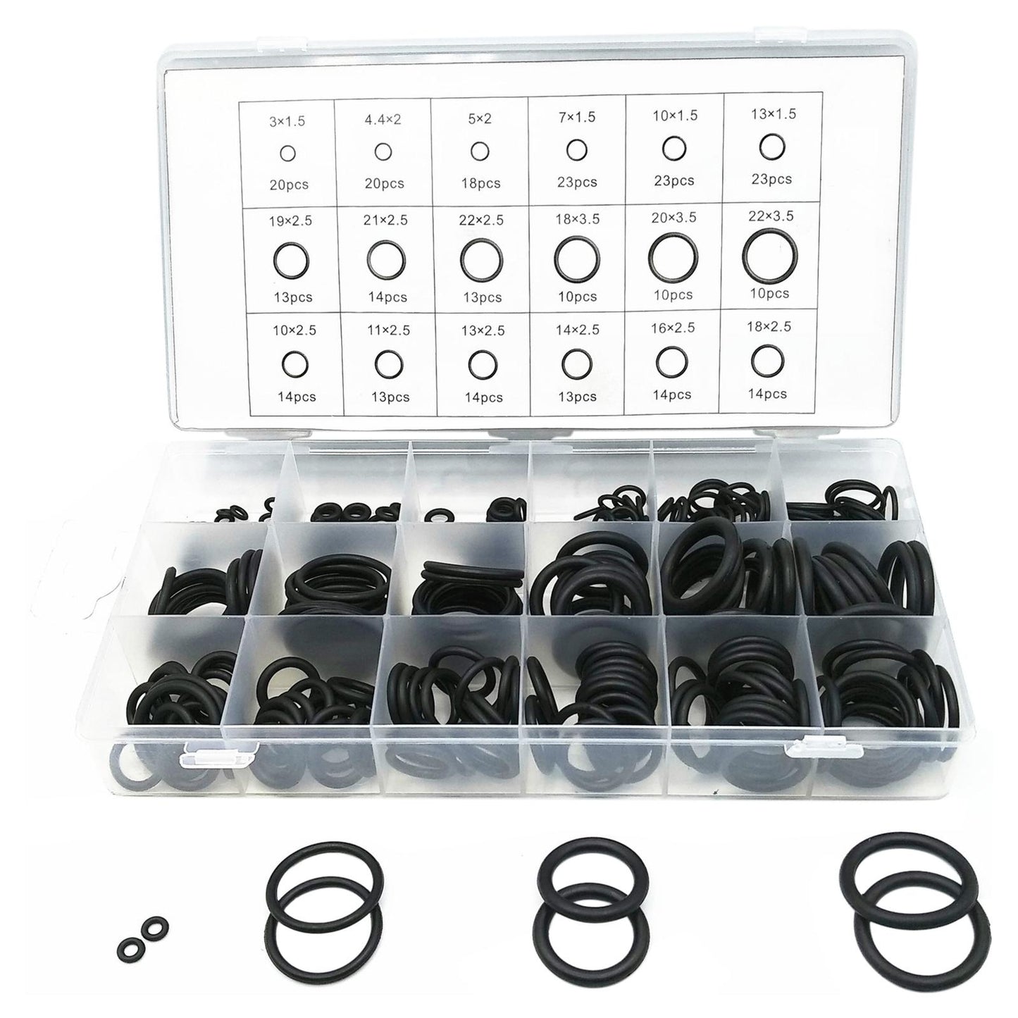 279Pcs Rubber O Ring Assortment Kit 18 Different Sizes Fits for Plumbers