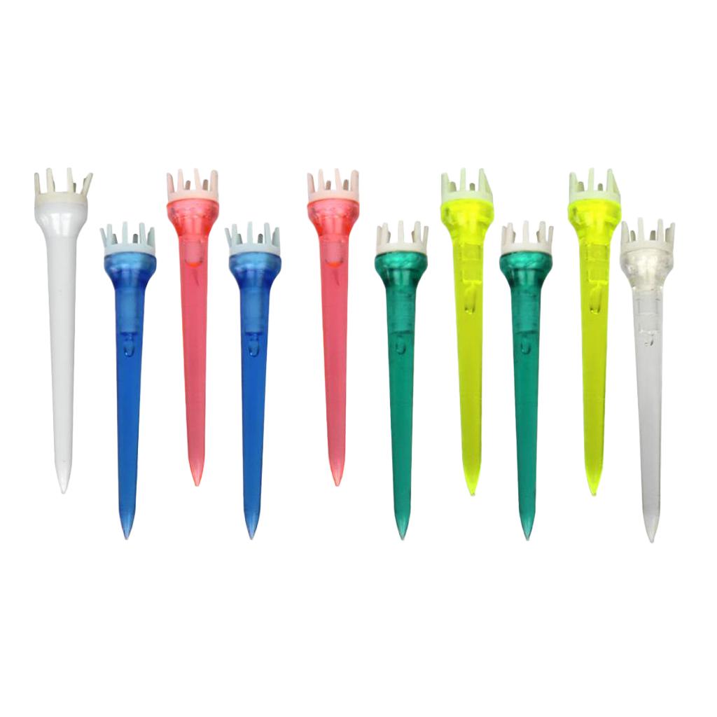 10pcs Premium PE Plastic Golf Tees Crown Claw Tee Replacement Assorted 78mm