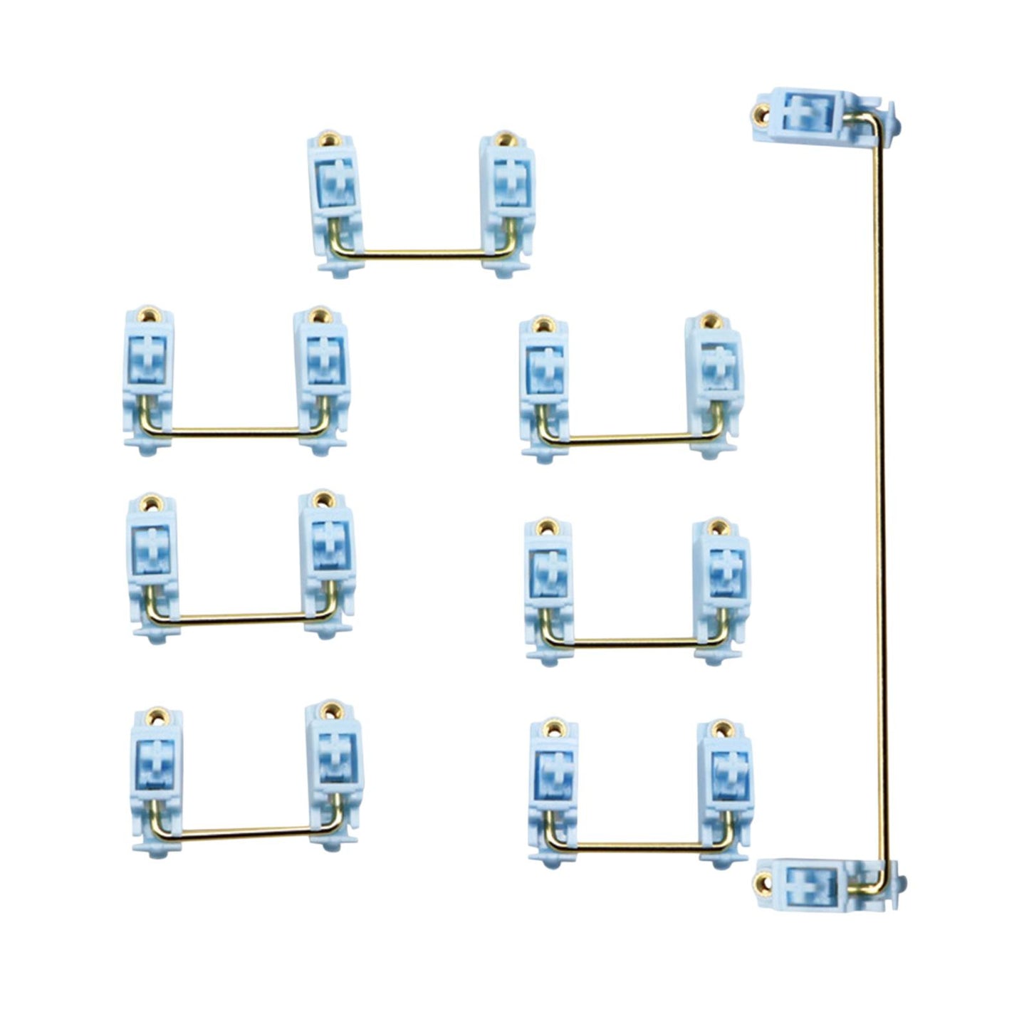 Gold Plated PCB Screw-in Stabilizers 2U 6.25U 8Pcs for 104 108 96 Blue
