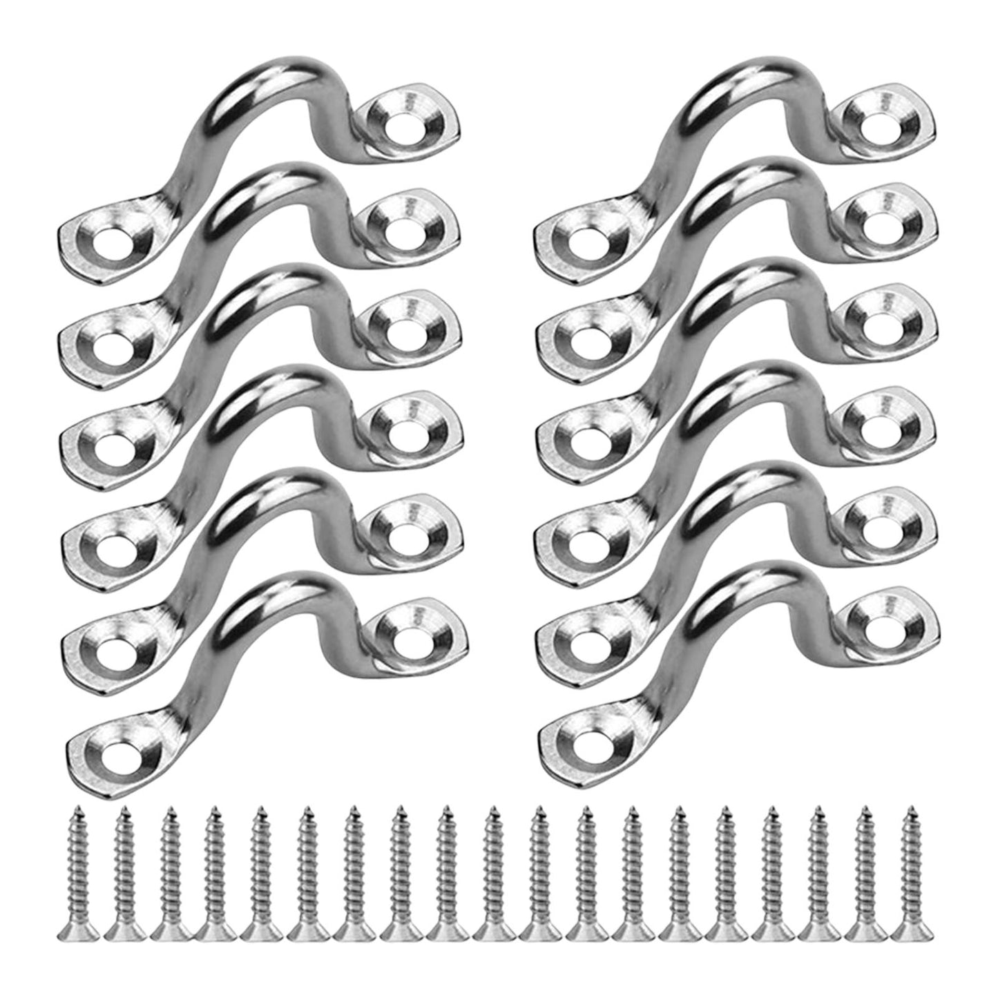 12Pcs Metal Boat pad Eye Deck Kayak Tie Down Canoe Rigging Marine Straps