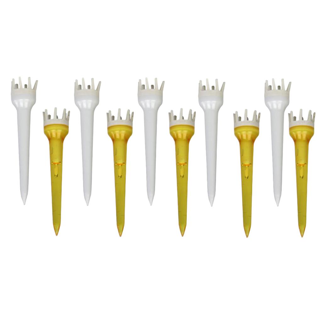 10pcs Premium PE Plastic Golf Tees Crown Claw Tee Replacement Assorted 62mm
