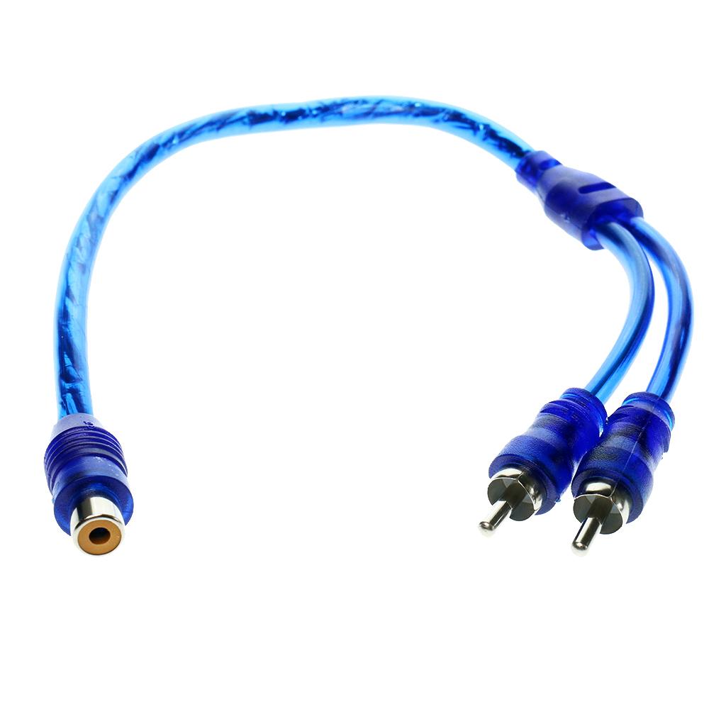 28cm Car Auto Home Stereo Audio Cable Aux Auxiliary Cord 1 Female to 2 Male