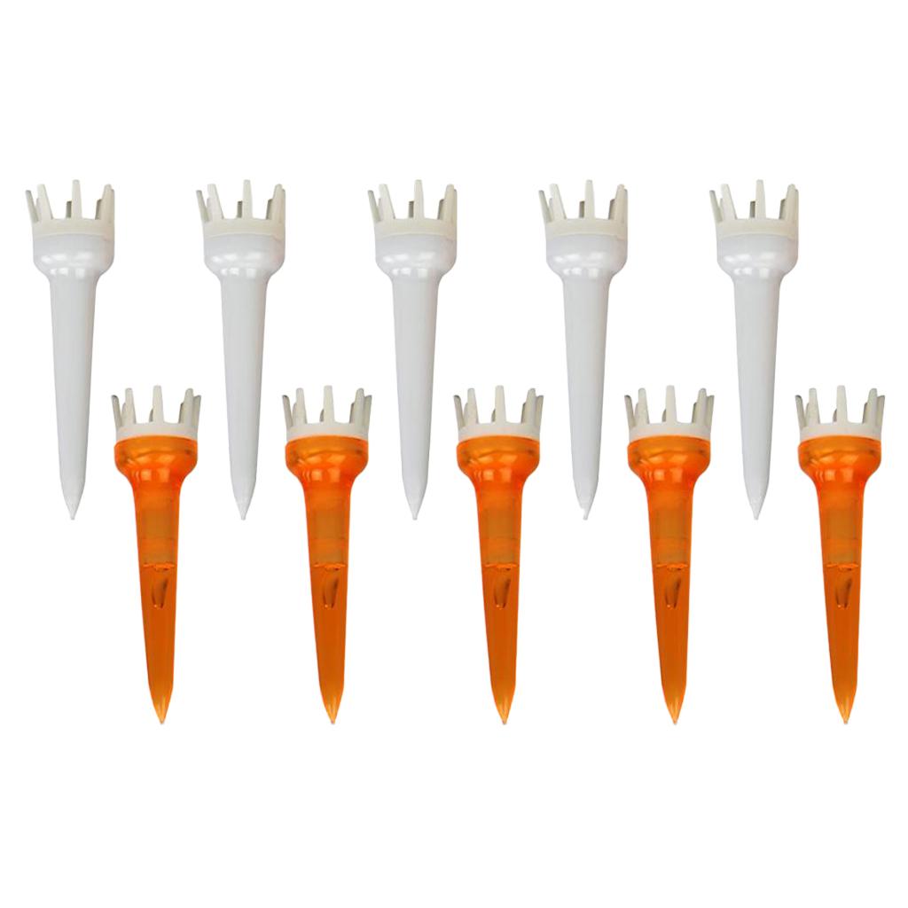 10pcs Premium PE Plastic Golf Tees Crown Claw Tee Replacement Assorted 50mm