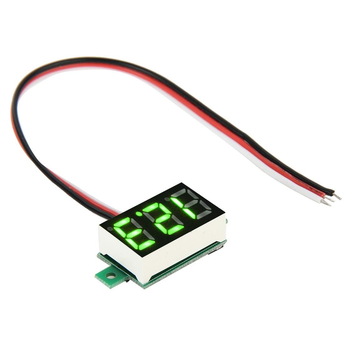 V20D 3 Wires DC 3-30V Green Light Display Mini Digital Voltage Panel Meter, Measure Voltage: DC 0-100V (Style5)