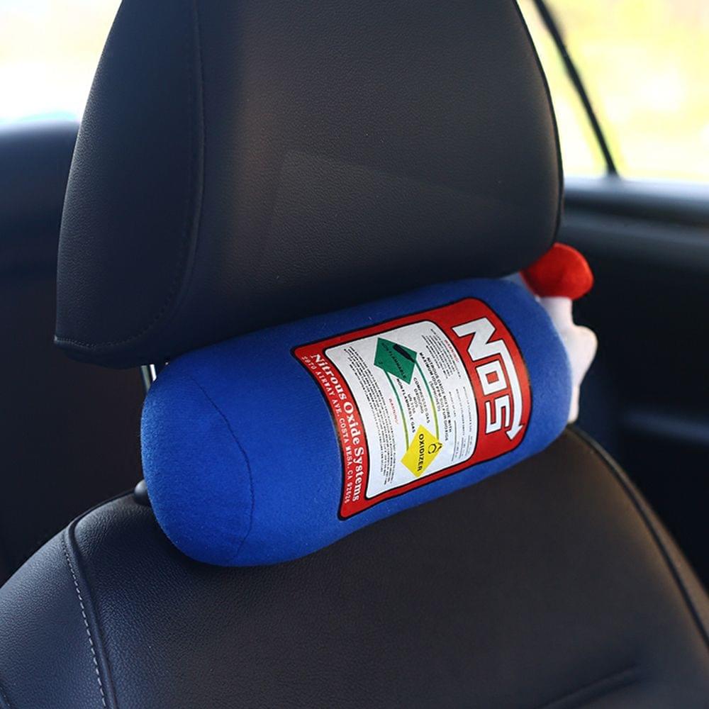 NOS Nitrous Oxide Bottle Pillow Car Decor Headrest Cushion