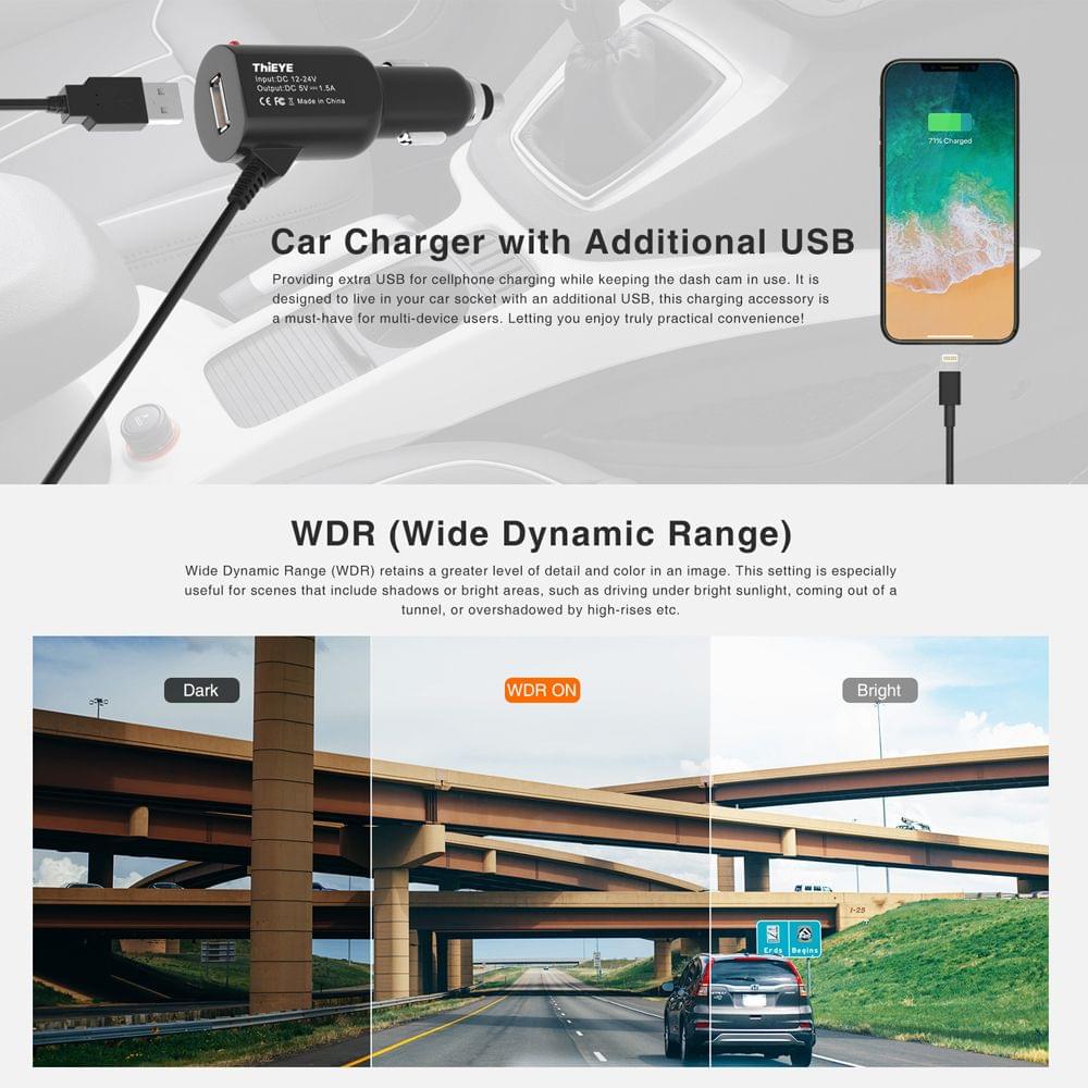 ThiEYE Safeel FHD 1080P Dash Cam Car DVR Camera Recorder - Not Support WiFi