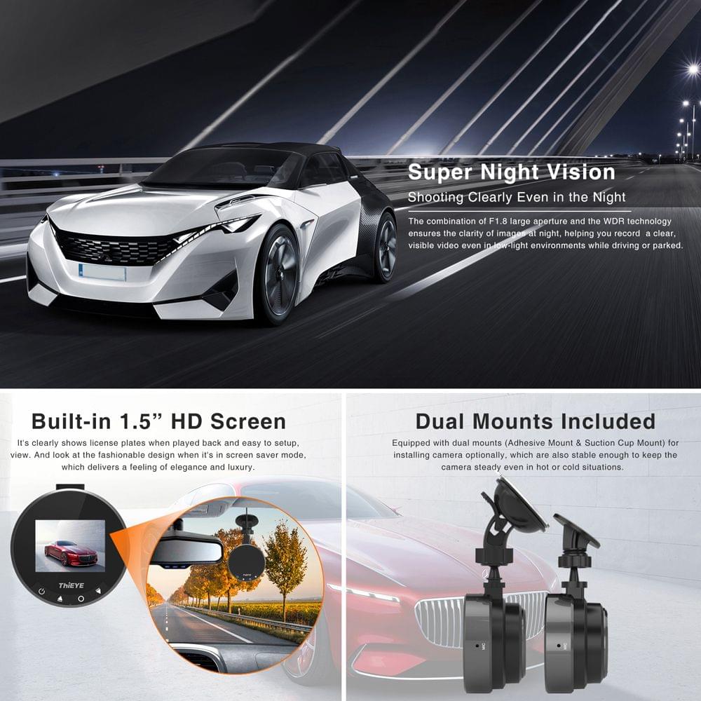 ThiEYE Safeel FHD 1080P Dash Cam Car DVR Camera Recorder - Not Support WiFi