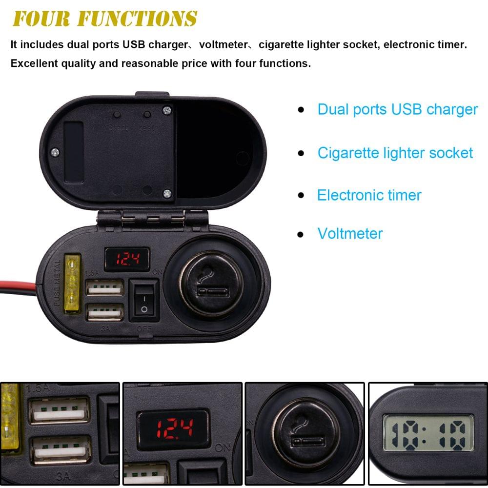 Digital LED Display Multifunction Motorcycle Waterproof