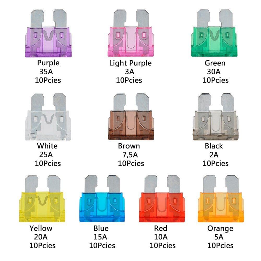 105Pcs Blade Car Fuses Assortment Kit Fuse Holders