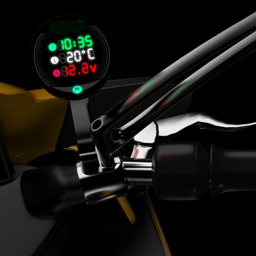 Motorcycle Voltmeter Time Temperature Display Table LED