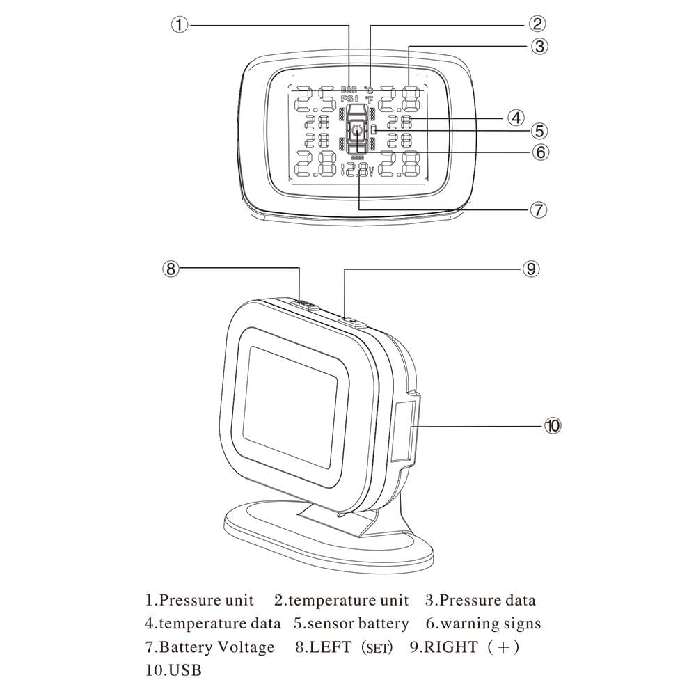 KKmoon TPMS Tire Pressure Monitoring System Wireless