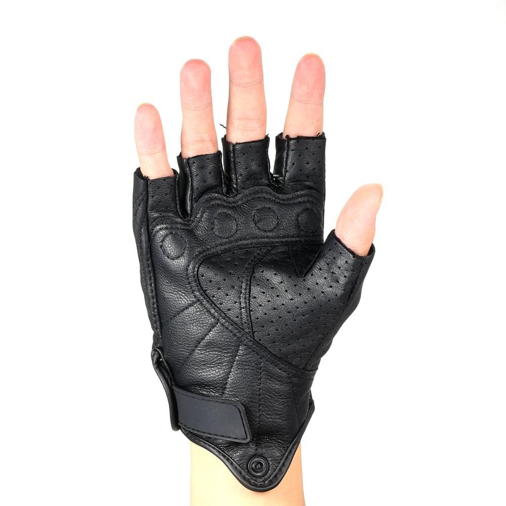 Wear-resistant Leather Half Finger Gloves for Cycling - XL