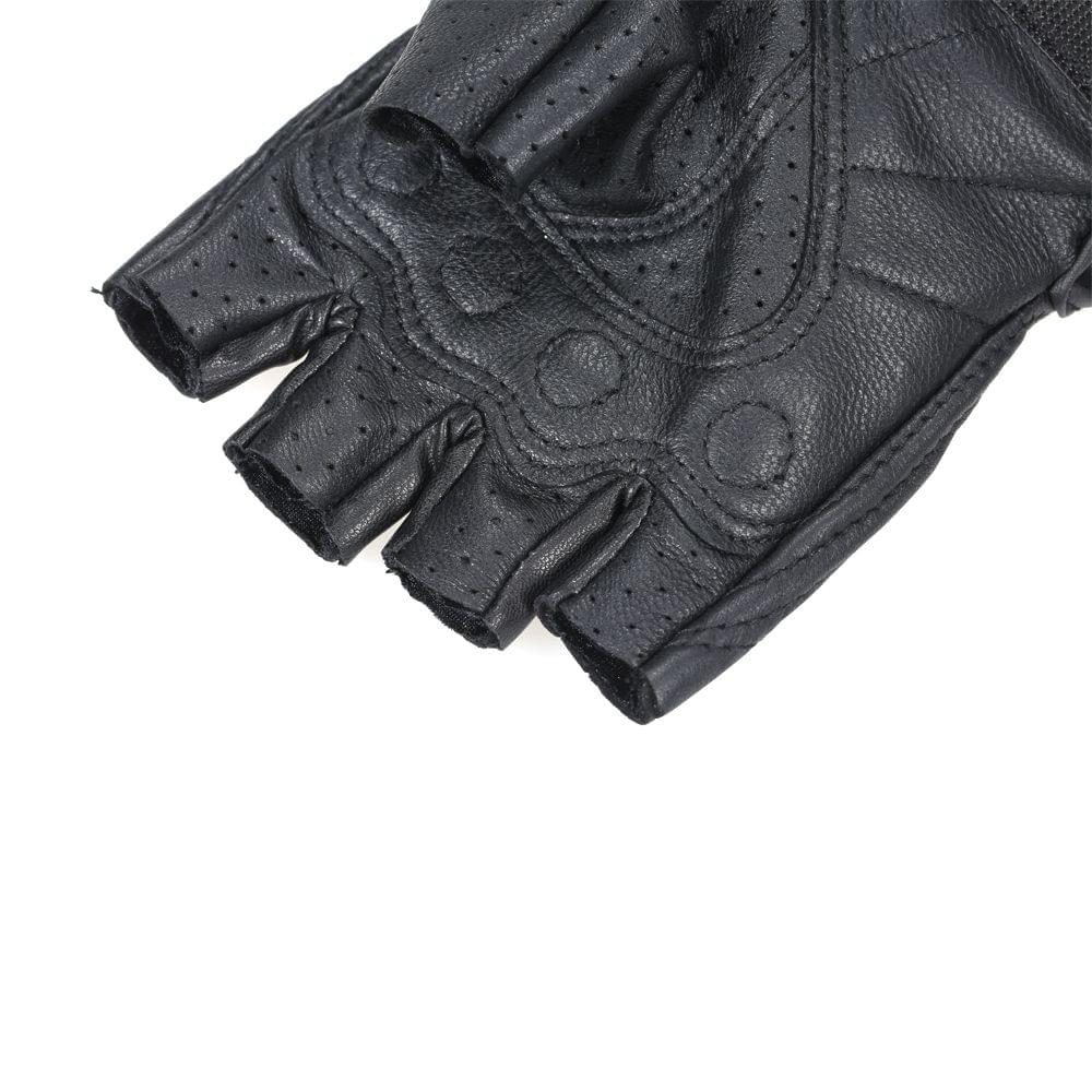 Wear-resistant Leather Half Finger Gloves for Cycling - XL