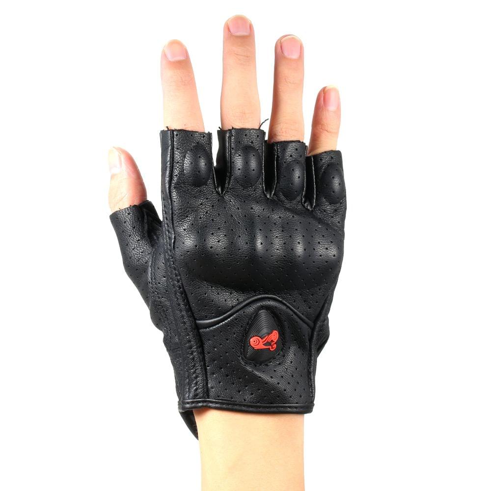 Wear-resistant Leather Half Finger Gloves for Cycling - XL