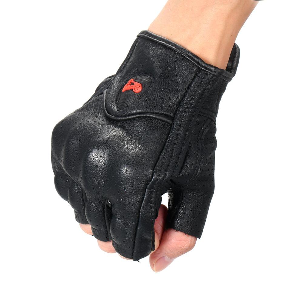 Wear-resistant Leather Half Finger Gloves for Cycling - XL