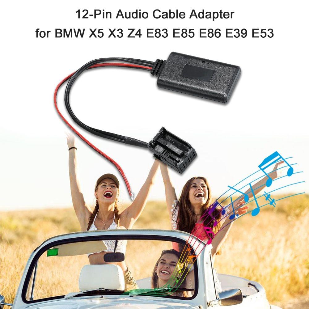 Audio Cable Adapter 12Pin Port BT Receiver Fit for BMW X5 X3