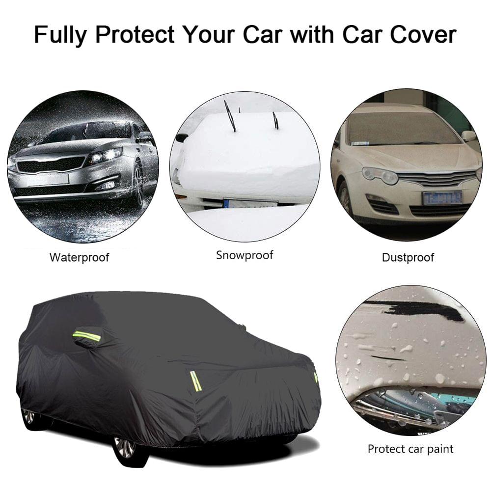 Car Cover Full Sedan Covers with Reflective Strip Sunscreen - M