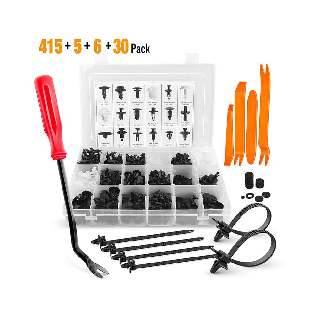 415Pcs Assorted Car Body Plastics Push Retainer Pin Rivet
