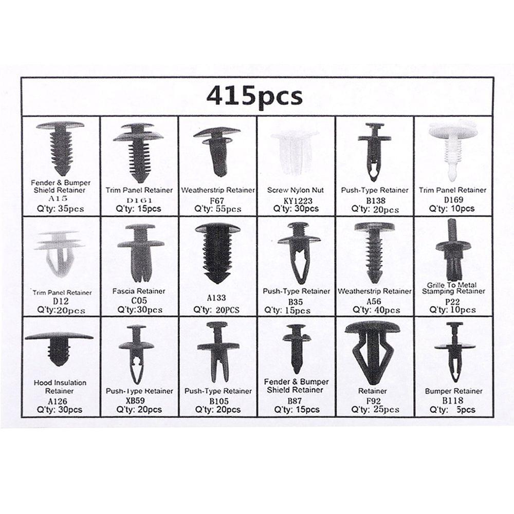 425Pcs Assorted Car Body Plastics Push Retainer Pin Rivet