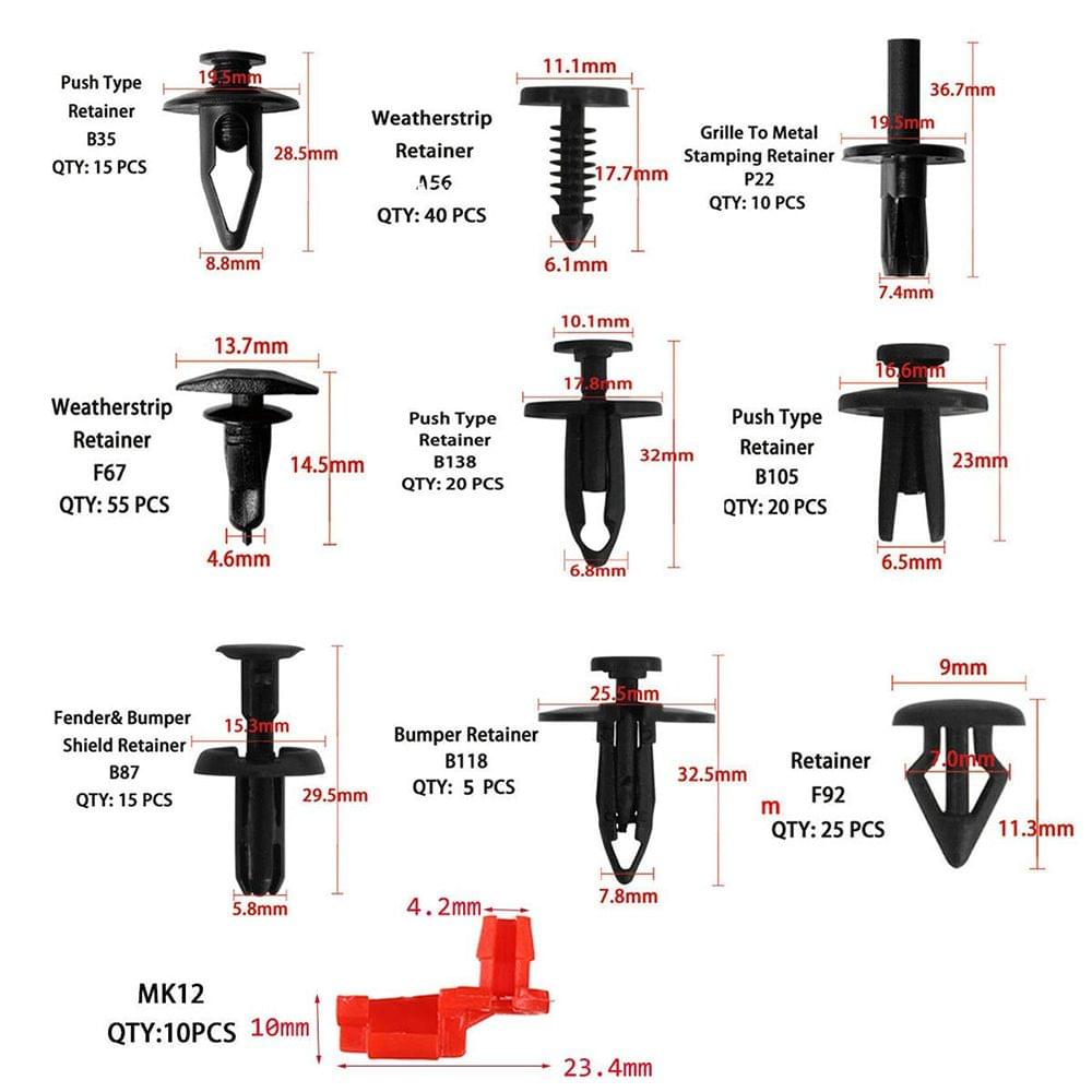 425Pcs Assorted Car Body Plastics Push Retainer Pin Rivet - 2