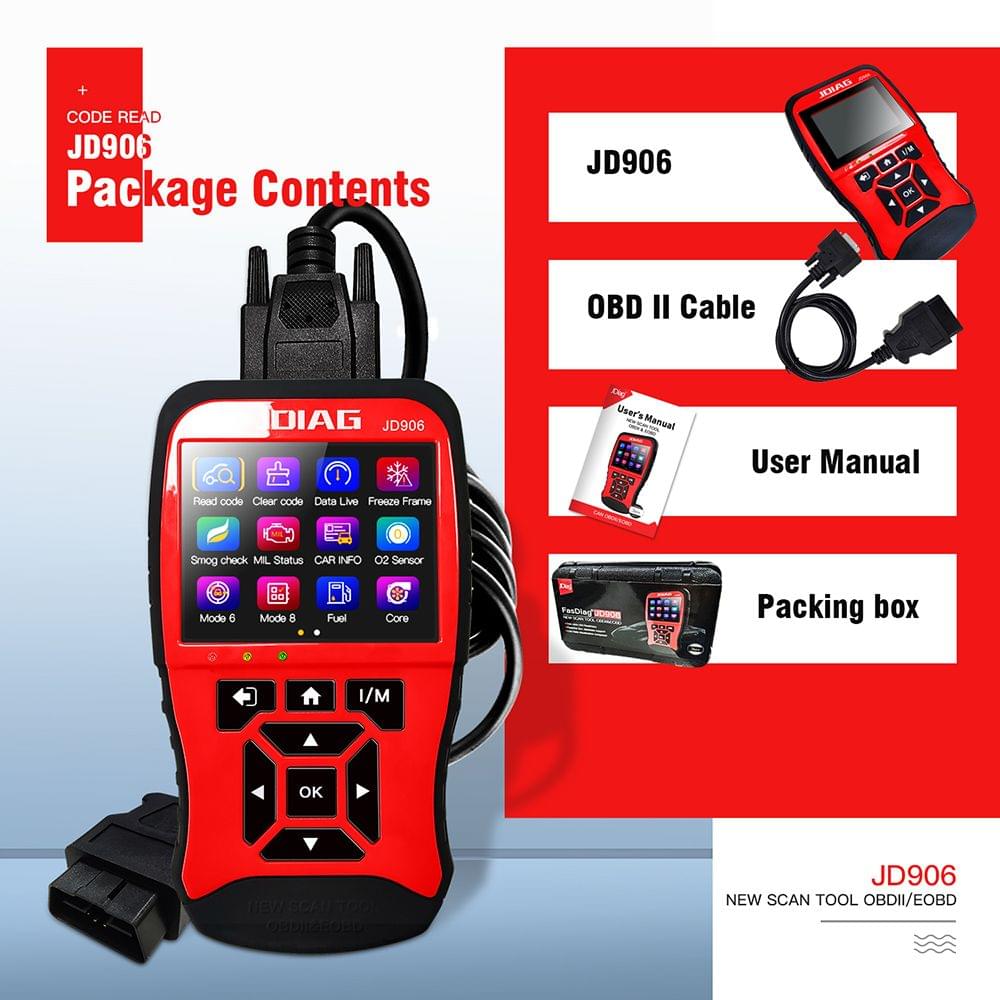 JDiag Multi-function Large Screen Code Reader JD906 Enhanced