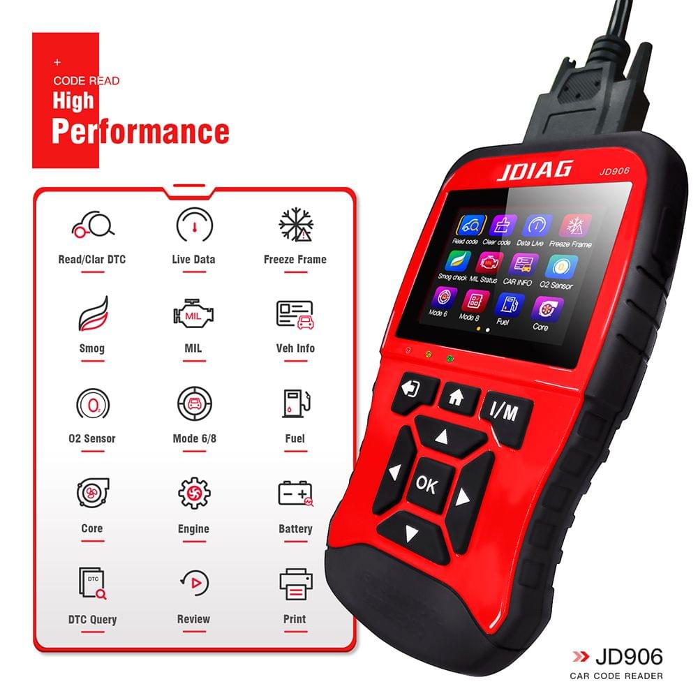 JDiag Multi-function Large Screen Code Reader JD906 Enhanced