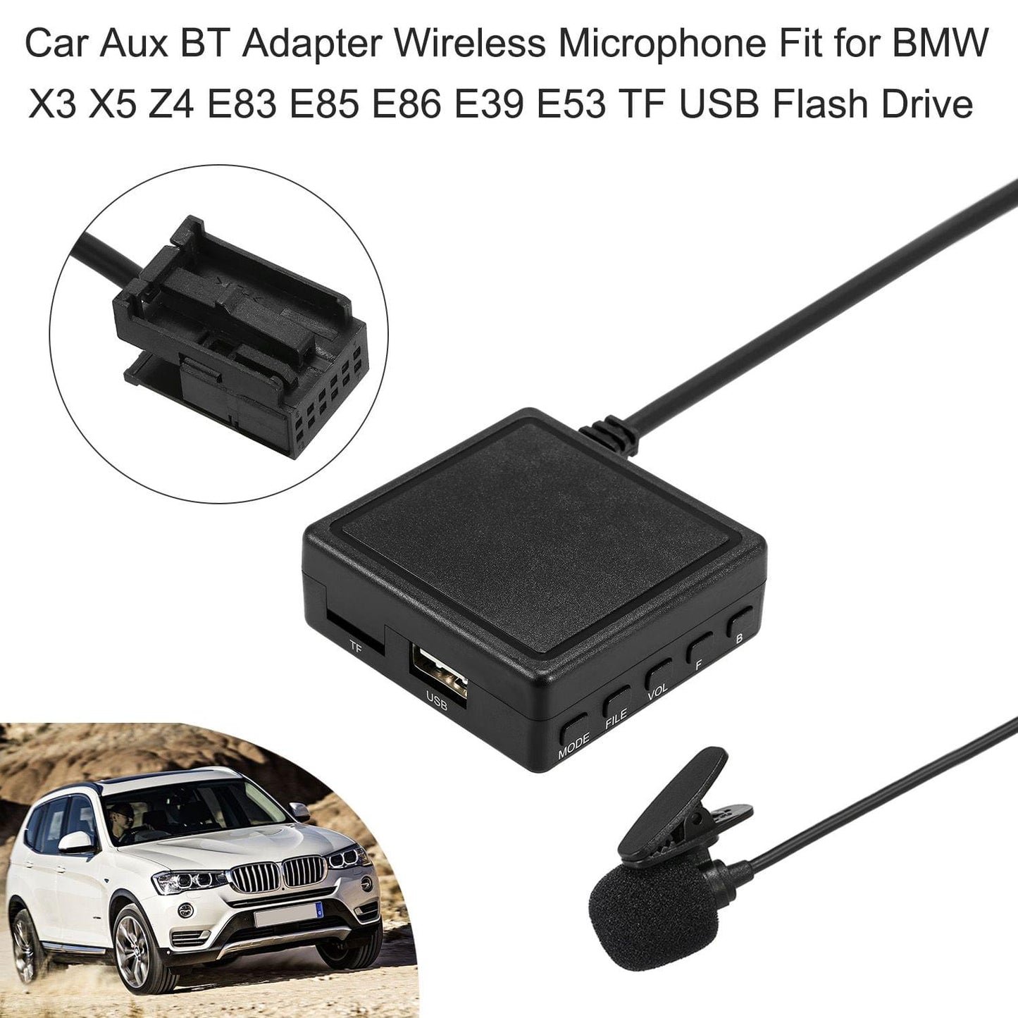 Car Aux BT Adapter Wireless Microphone Replacement for BMW