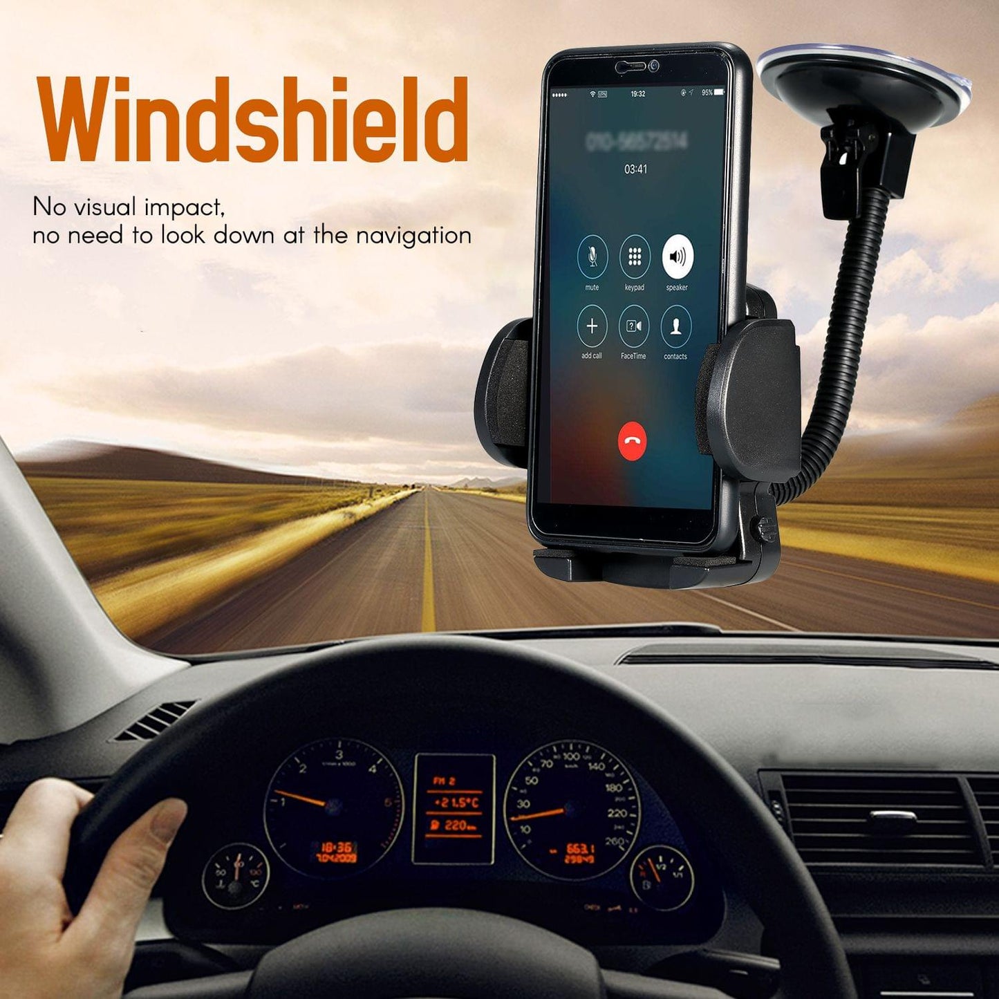 Car Windshield Phone Mount Sucked Type Universal Cell Phone