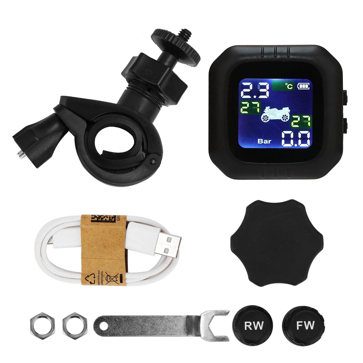 Wireless Motorcycle Tire Pressure Monitoring System TPMS