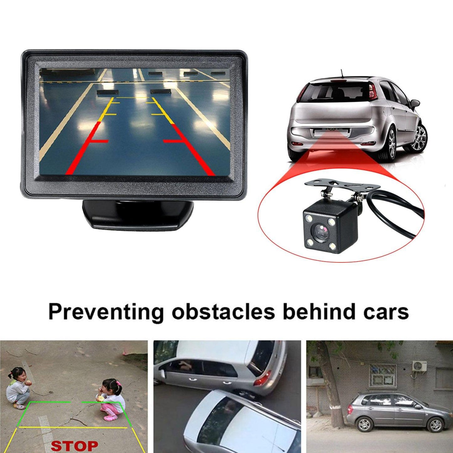 4.3'' TFT LCD Monitor Car Vehicle Backup Camera Parking
