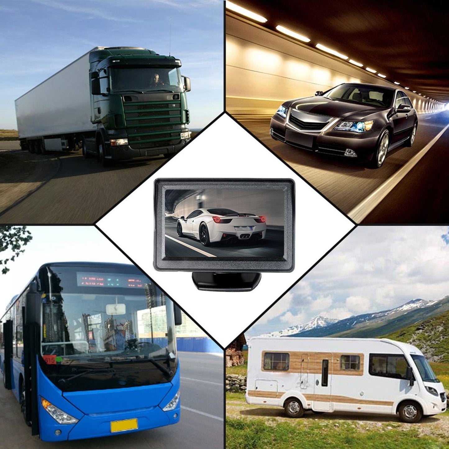 4.3'' TFT LCD Monitor Car Vehicle Backup Camera Parking