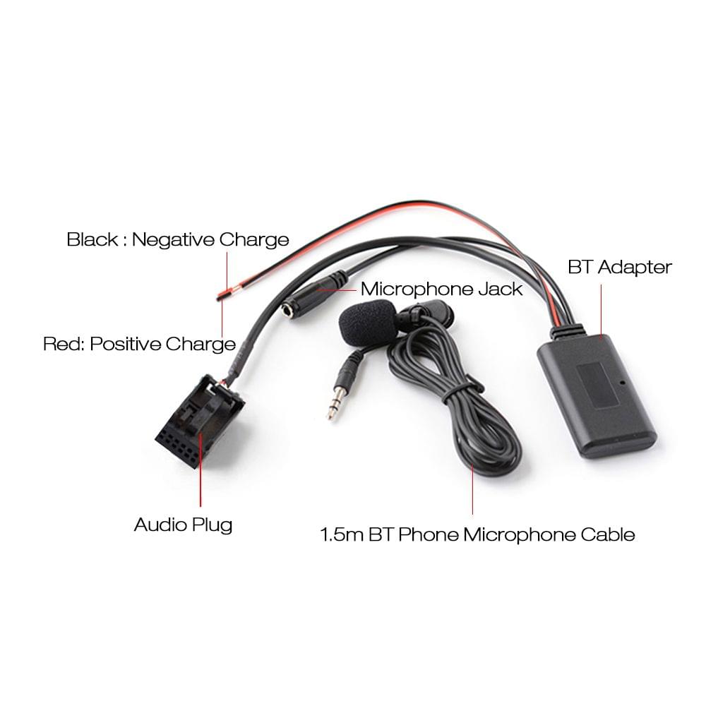 Car AUX-IN Audio BT Adapter with Microphone Handsfree Phone