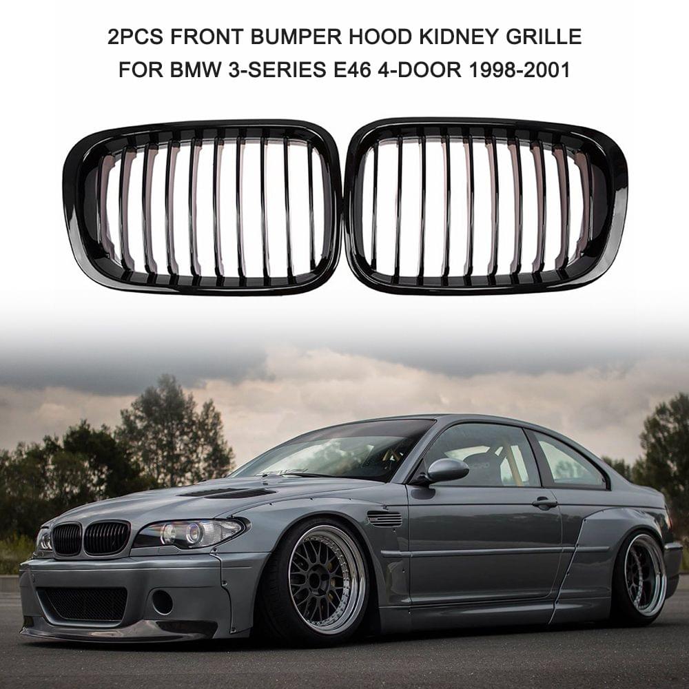 2Pcs Front Bumper Hood Kidney Grille Racing Grille
