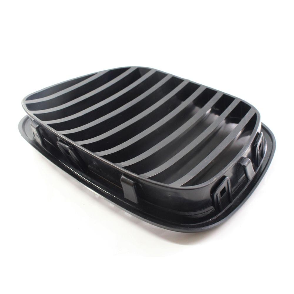 2Pcs Matte Black Front Bumper Hood Kidney Grille Racing