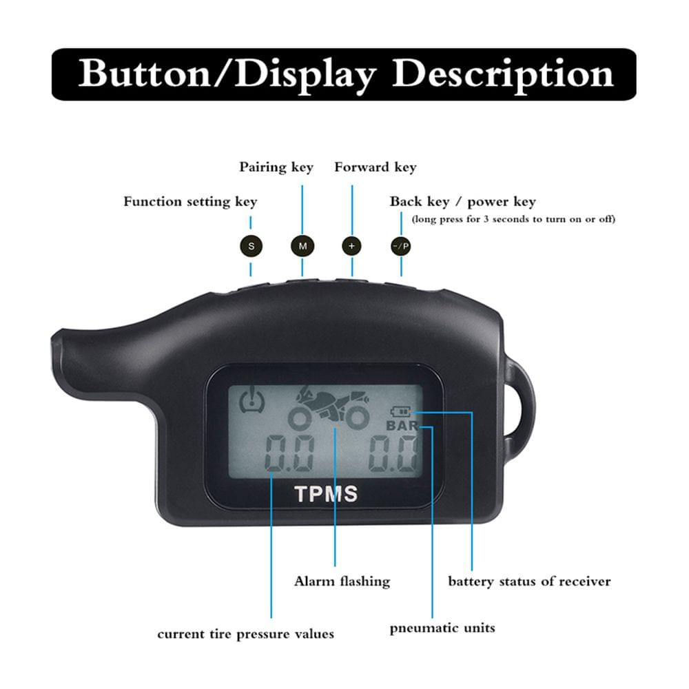 Waterproof Cordless TPMS Motorcycle Tire Pressure Monitoring