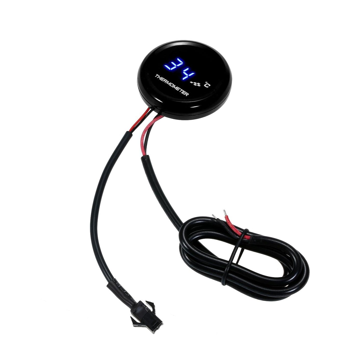12V Motorcycle Digital Thermometer Ultra-Thin Round Water