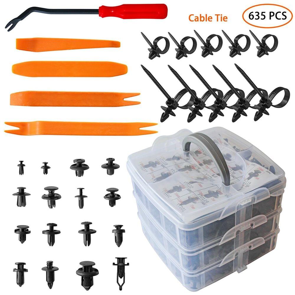635Pcs Car Body Kit Car Retainer P-lastic Clips Fasteners 16 - 635Pcs
