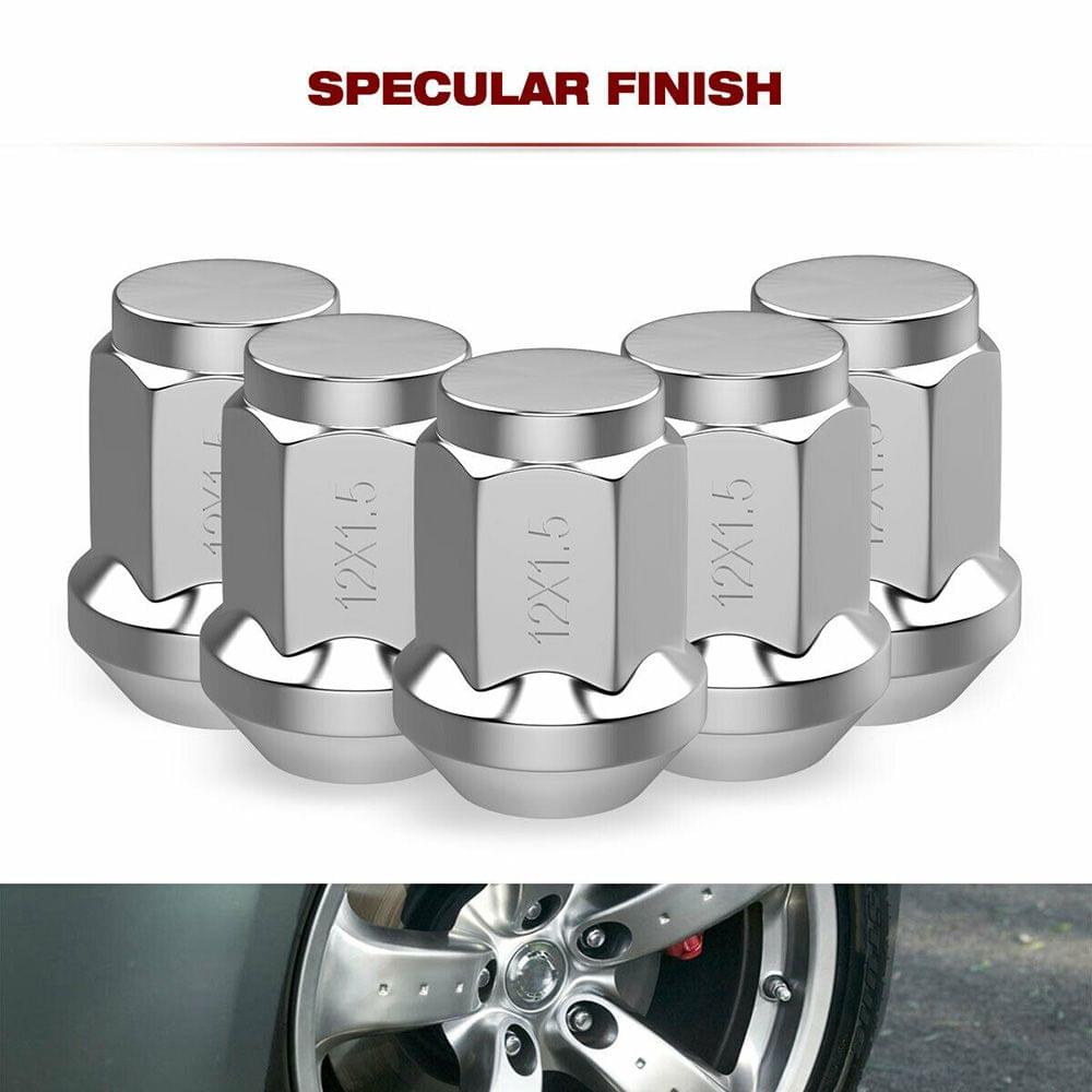 20Pcs Lug Nuts Bulge Acorn 12x1.5 Chrome Wheel Nut - 20Pcs