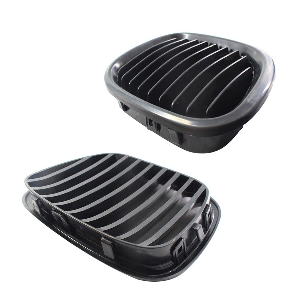 2Pcs Front Bumper Grille Matte Black Front Kidney Grilles