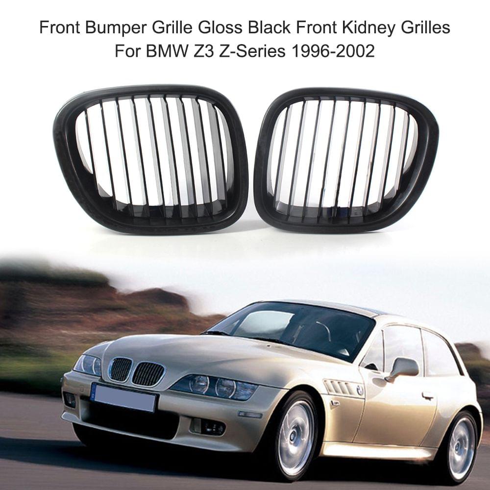 2Pcs Front Bumper Grille Matte Black Front Kidney Grilles