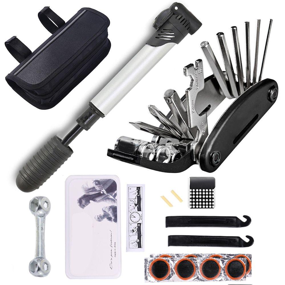 Bike Tyre Repair Tool Kit 16 in 1 Multi-Function Bicycle