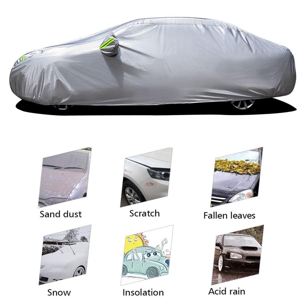 Car Cover Full Sedan Covers with Reflective Strip Sunscreen - XXL