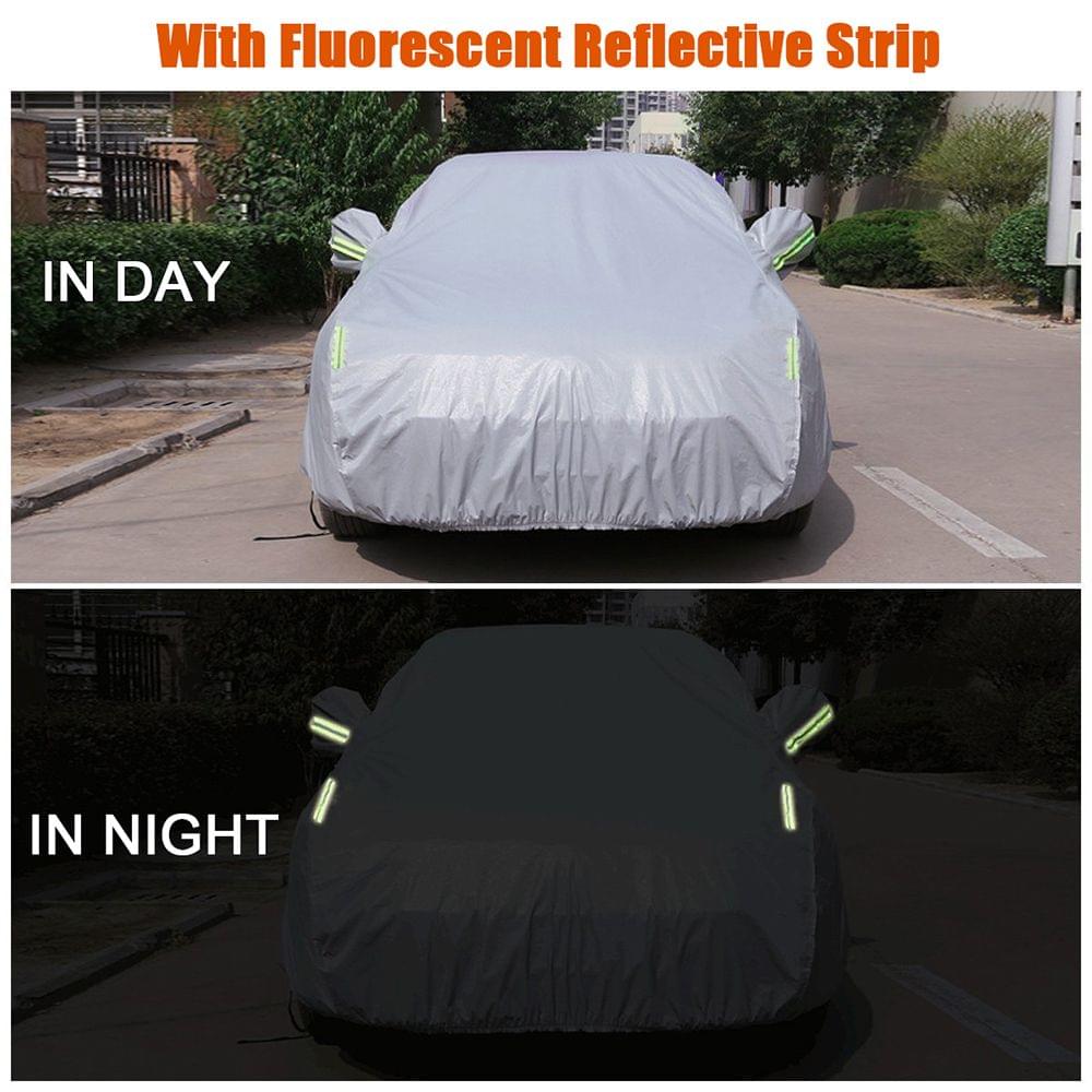 Car Cover Full Sedan Covers with Reflective Strip Sunscreen - XXL