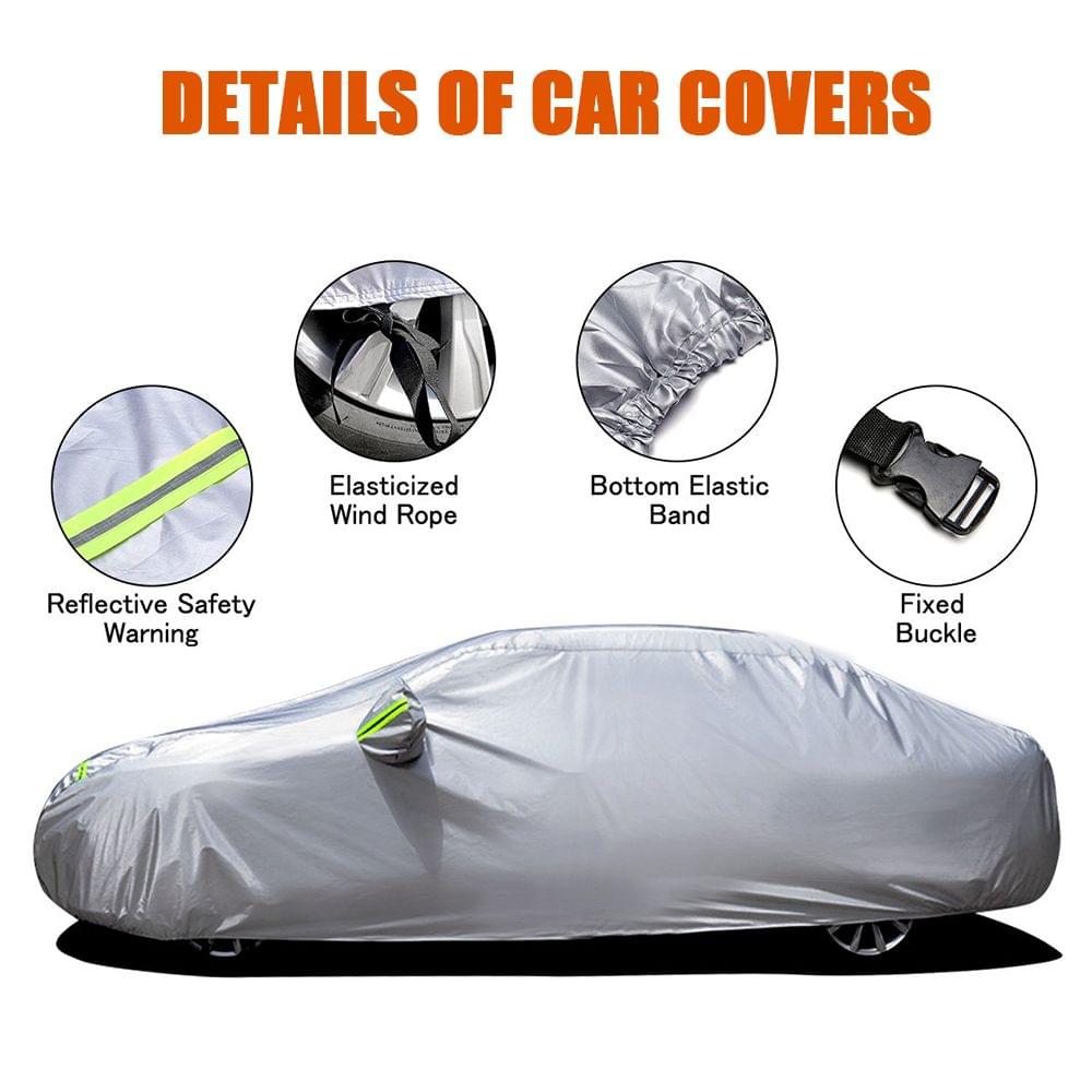 Car Cover Full Sedan Covers with Reflective Strip Sunscreen - XXL