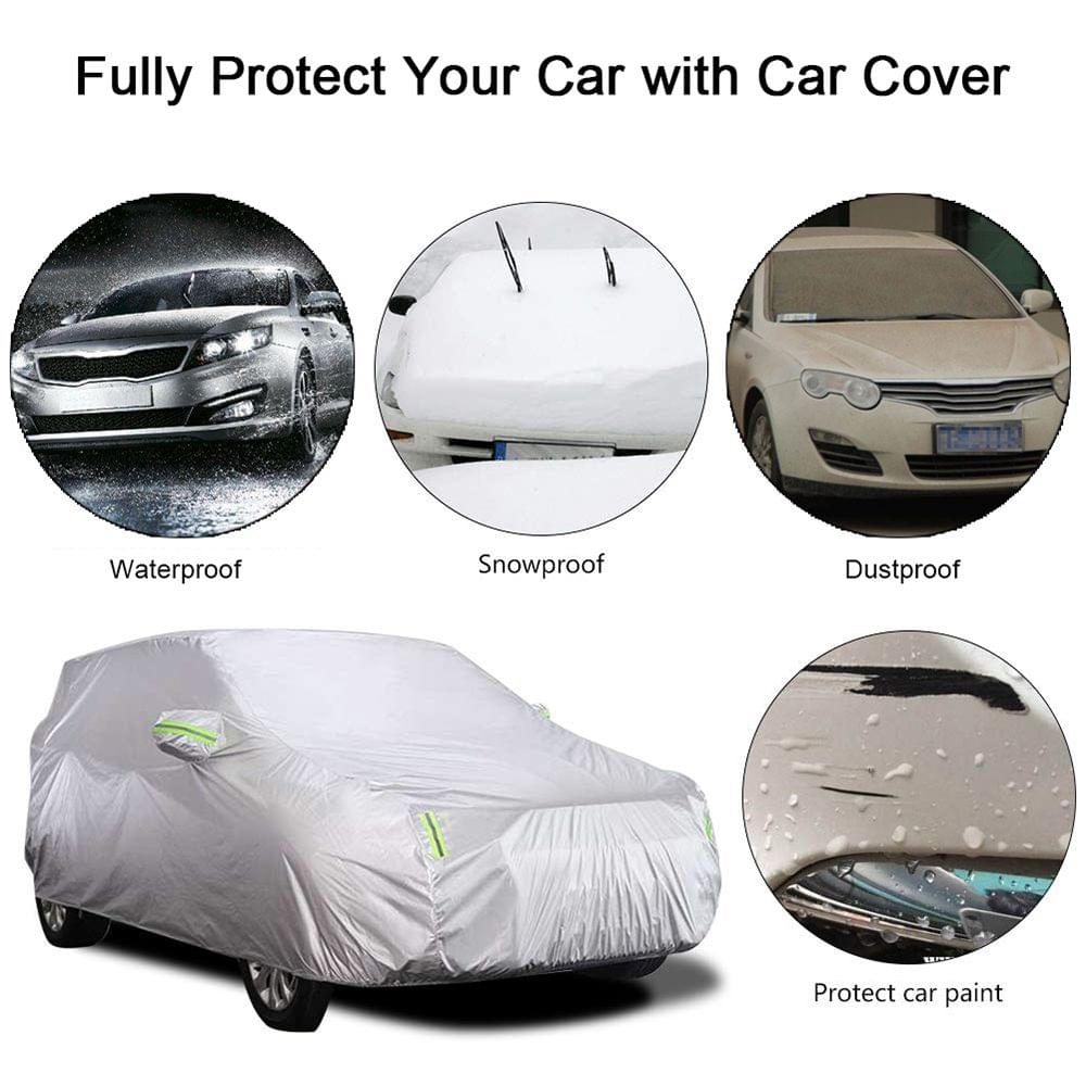 Car Cover Full Sedan Covers with Reflective Strip Sunscreen - XXL