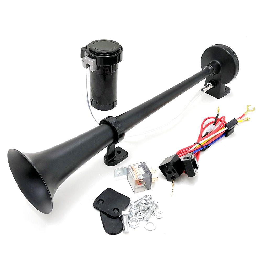 Single Trumpet 12V 150db Electric Air Horn 18 Inches Chrome