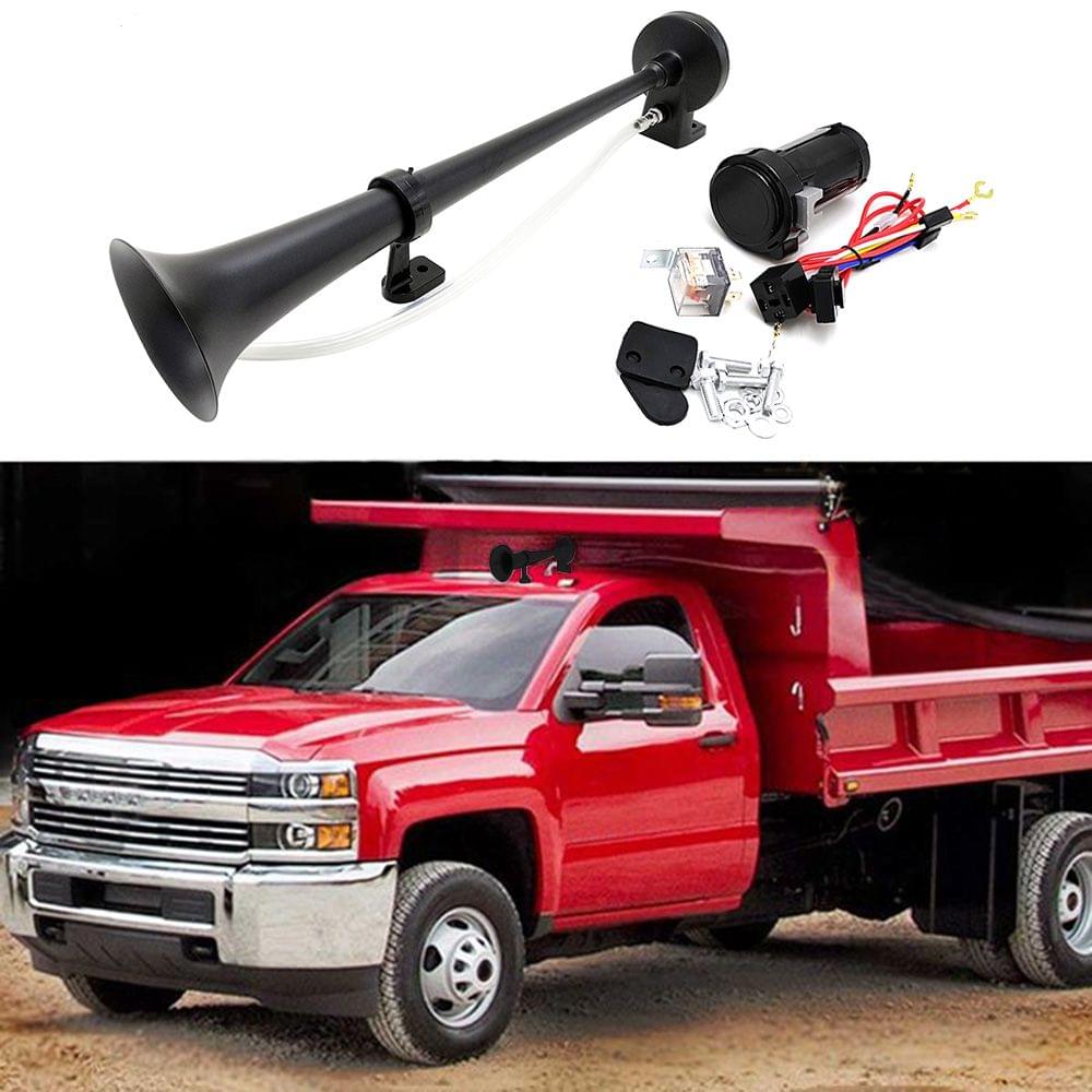 Single Trumpet 12V 150db Electric Air Horn 18 Inches Chrome