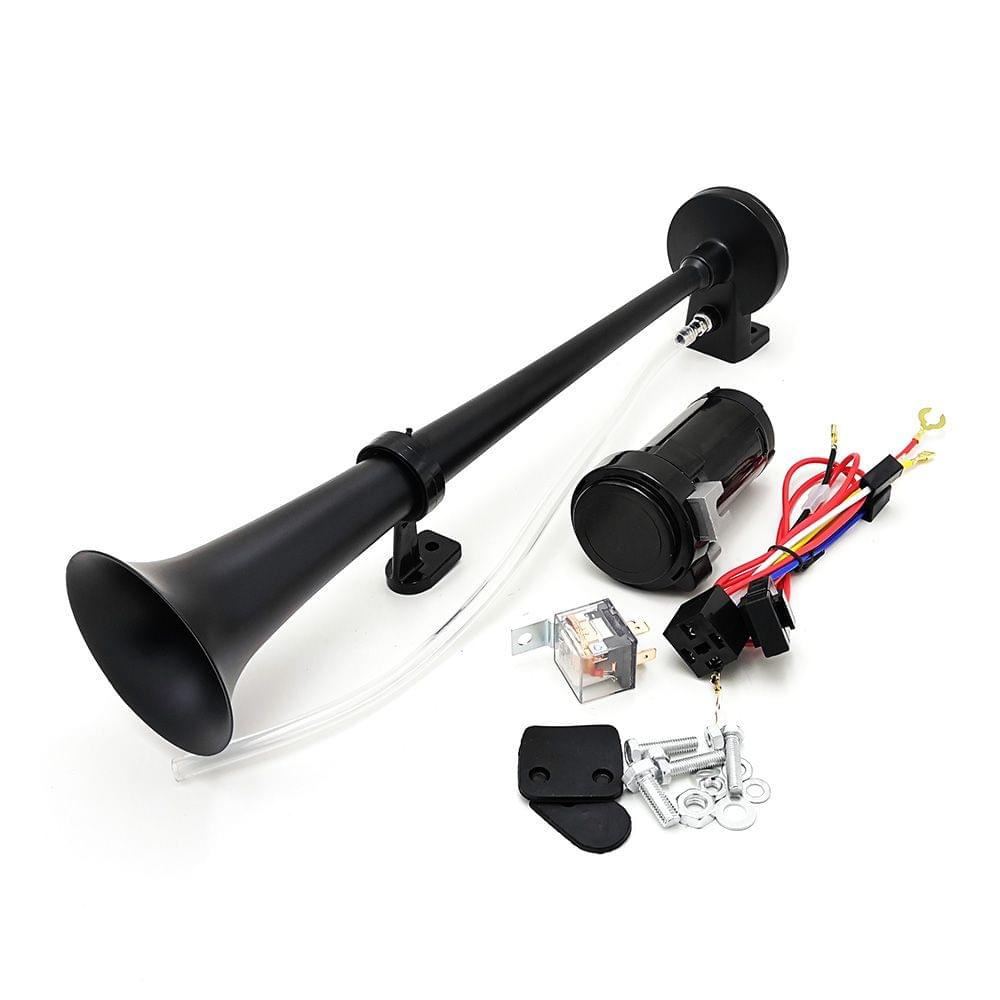 Single Trumpet 12V 150db Electric Air Horn 18 Inches Chrome